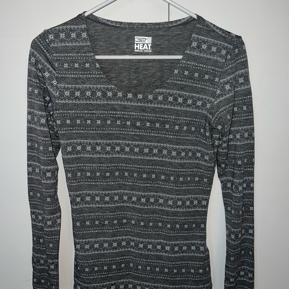 32 Degrees Women's Gray Patterned Top